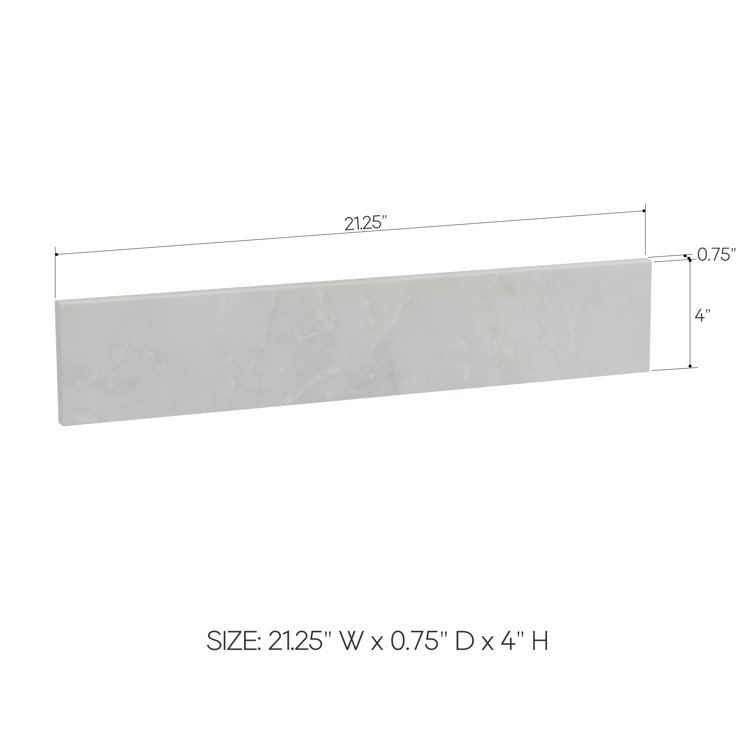 Deluxe Living Sidesplash for Bathroom Vanity Top, Carlsber Marble White